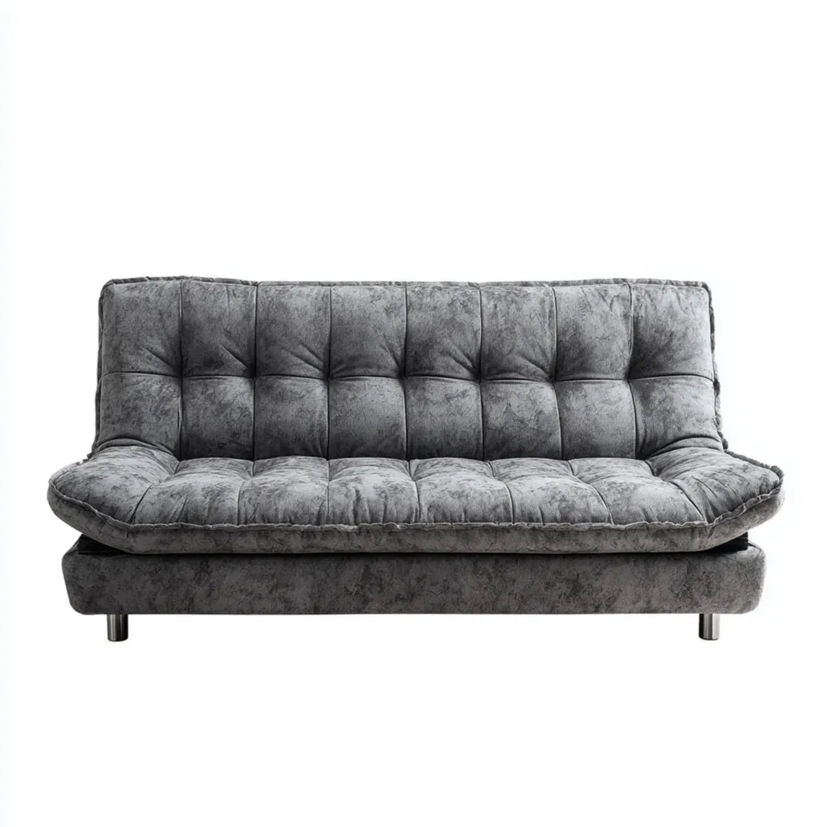 Divano letto 3 posti grigio 180 x 90 x 80 cm in microfibra di poliestere rettangolare